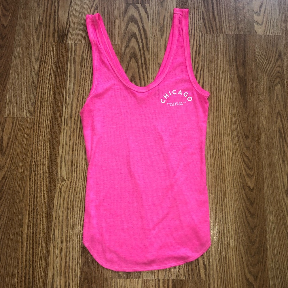 PINK Neon Pink Chicago Tank Top